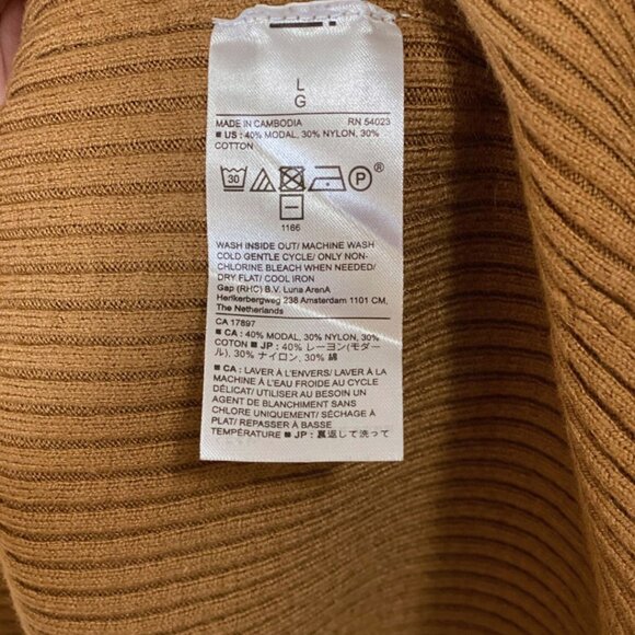 Banana Republic Factory Ribbed Turtleneck Sweater – Brown – SZ L - Picture 5 of 5